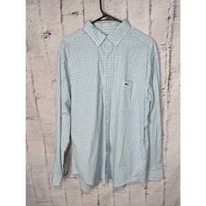 Vineyard‎ Vines Classic Fit Tucker Button Up Shirt Mens L Large Blue Green Whale